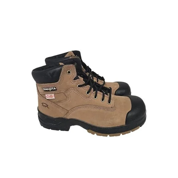 Dakota Men's 6” 6006 Quad Comfort Steel Toe Fresh Tech Work Boots Tan Size 10.5M - Picture 2 of 8